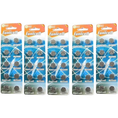 Pilhas EUNICELL AG13 LR44 L1154 357 A76 SR44 G13 (50 unidades) Eunicell - Baterias de uso geral - lr44, L1154, 357 A76, SR44 G13, 1,5v, aa