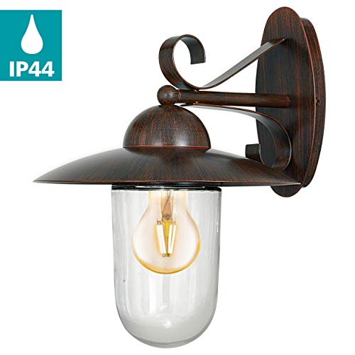 Candeeiro Exterior de Parede EGLO MILTON Castanho EGLO - Luminárias de parede - exterior, parede, castanho