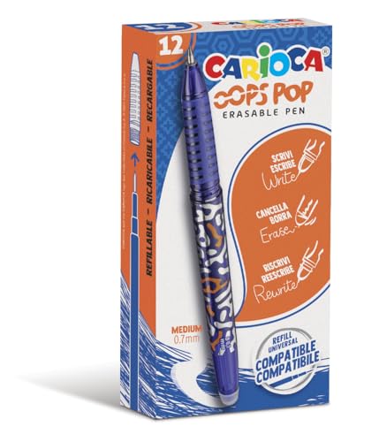 Canetas de Feltro CARIOCA Oops Pop (Azul - 1.5 mm) Carioca - Canetas - 12 canetas, tinta termosensível, borracha incorporada, ponta 0.7 mm