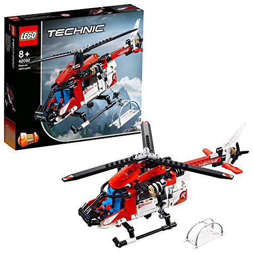 LEGO Technic 42092 Helicóptero de Rescate LEGO - Brinquedos de conjunto de construção - helicóptero, resgate, LEGO Technic, cores vermelhas, brancas e pretas
