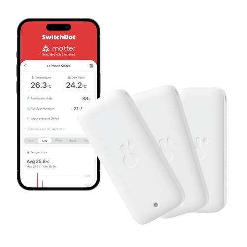 Termómetro e higrómetro SwitchBot IP65 | Branco Wonderlabs - Previsores do tempo e estações - IP65, universal, sem fios, AAA