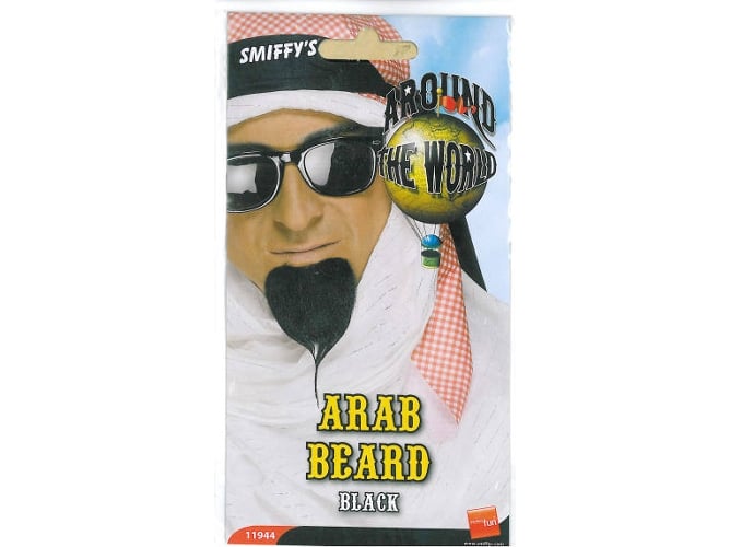 Peruca DISFRAZZES Barbá de Sheik (Tam: Tamanho Único) Smiffy's - Efeitos especiais de fantasia - fibras naturais, confortável, removível, capa protetora