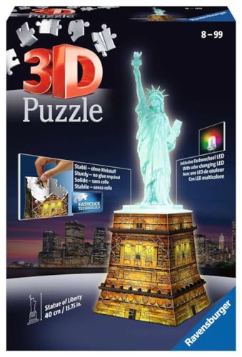 Puzzle RAVENSBURGER Estatua da Liberdade (Idade Mínima: 8 Anos - 108 Peças) Ravensburger - Quebra-cabeças de encaixar - puzzle, madeira, 108 peças, estatua da liberdade