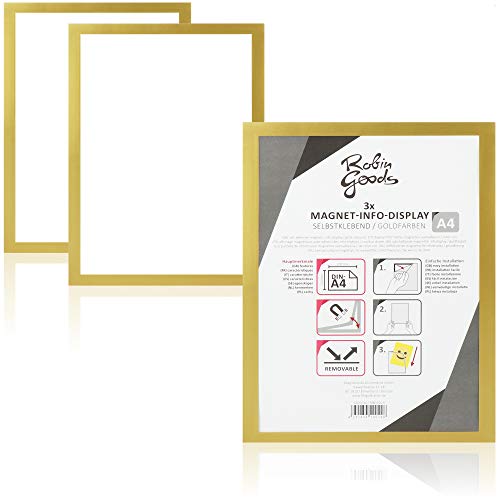 Pack 3 Porta-Documentos ROBIN GOODS 3X A4 Dourado Robin Goods - Porta-retratos - portas documentos, a4, dourado