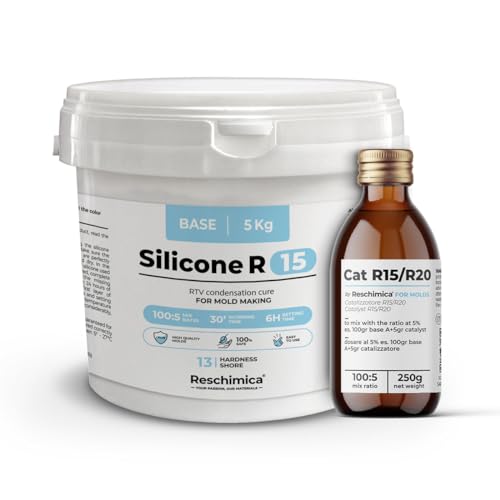 Molde Silicone 5Kg R15 Líquido Ideal Para Moldes De Silicona Blanda Reschimica - Cola e adesivos de hardware - silicone, molde, 5kg