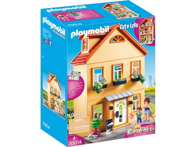Playmobil City Life 70014 Casa de cidade (Jogos de Construção) PLAYMOBIL - Conjuntos de brinquedos - casa, janelas grandes, varanda, figuras