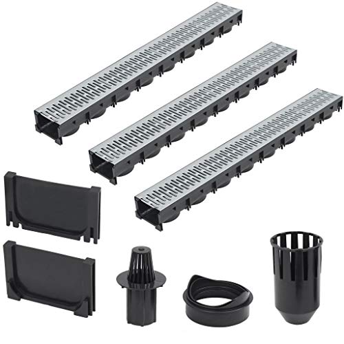 Canal de Drenagem VidaXL 3 Peças Aço Galvanizado 3 m vidaXL - Cozinha & sala de jantar - aço galvanizado, 3 peças, 3m