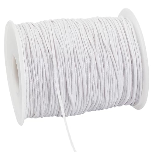 Fio de Tecido de Macrame 1Mm 100Yd Branco PANDAHALL PH PandaHall - Fibras para artesanato - macramé, 1mm, branco, 100yd