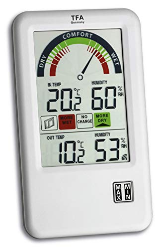Estação Meteorológica Digital TFA-DOSTMANN 30.3045 | Branco TFA - Previsores do tempo e estações - digital, transmissão sem fios, indicador de conforto, sensor externo