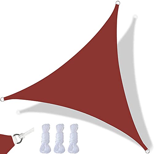 Toldo Vela Triangular Impermeable com Proteção UV 3.6X3.6X3.6M Vermelho OXO CANYUE - Toldos e gazebos - impermeável, proteção UV, triangular, 3.6x3.6x3.6m