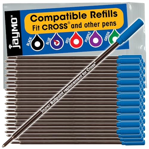 Esferográfica CROSS Ballpoint Pen Compatible Refills (Azul) Jaymo - Tinta e recargas de caneta - esferográfica, cross, refilas, azul